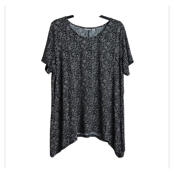 croft & barrow Tops - Croft & Barrow 1X Women's Top Black White Blouse